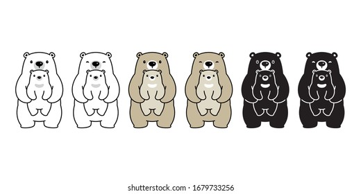 Bear vector polar bear icon baby teddy logo symbol character cartoon illustration doodle design