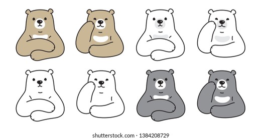 Bear vector polar bear icon cartoon character teddy logo illustration doodle