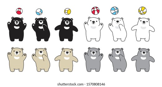 Bear vector polar bear icon cartoon character logo symbol illustration doodle design