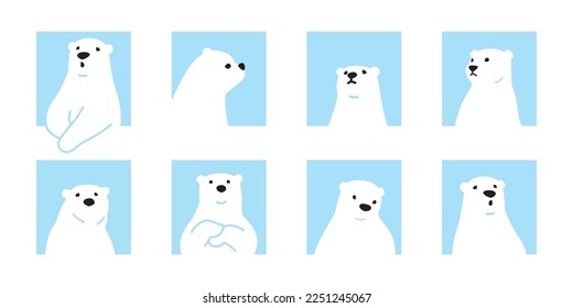 Bear vector polar bear icon character cartoon logo teddy square symbol doodle animal illustration isolated design