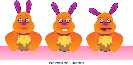 Bear vector Polar Bear icon logo honey bee cartoon character illustration doodle cute