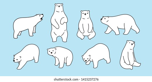 Bear vector polar bear icon logo cartoon character illustration symbol design