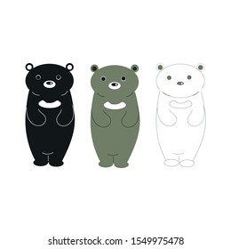 Bear vector Polar Bear icon logo smile sitting cartoon character illustration doodle