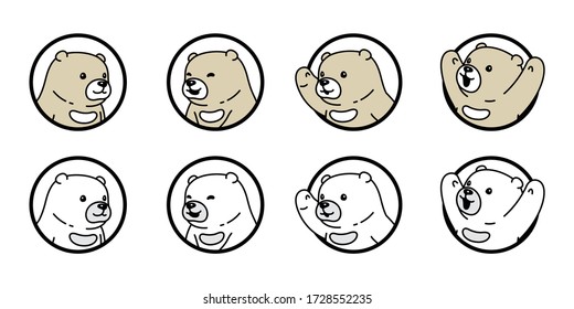 Bear vector polar bear icon logo teddy cartoon character symbol doodle illustration design