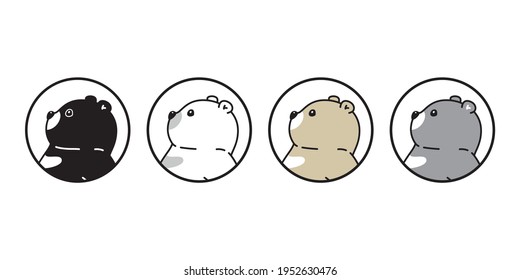 Bear vector polar bear icon logo stamp tattoo teddy cartoon character symbol doodle illustration design