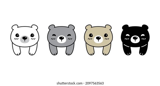 Bear vector polar bear icon logo teddy cartoon character symbol doodle animal illustration design