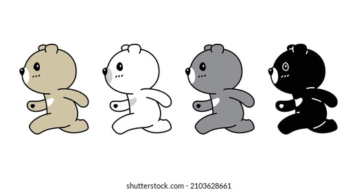 Bear vector polar bear icon logo teddy running cartoon character symbol breed doodle animal illustration design
