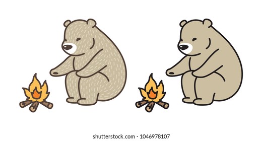 bear vector polar bear illustration camping character cartoon icon logo