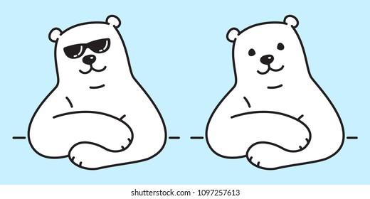 Bear vector polar Bear logo icon sunglasses illustration character cartoon doodle