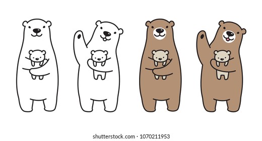 bear vector polar bear panda logo icon kid illustration character cartoon