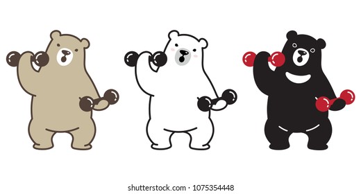 bear vector polar bear panda logo icon weight training gym sport illustration character cartoon doodle