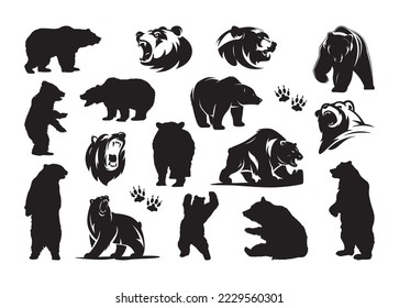 Vector De Oso Para Impresión, Pieza Del Vector De Oso, Ilustración Del Vector De Oso