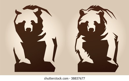 Bear, vector schematic Illustration.