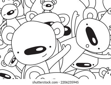Bear vector seamless pattern design