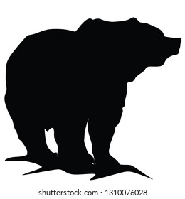 Vector Silhouette Bear Isolated On White Stock Vector (Royalty Free ...