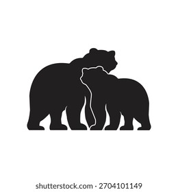 Paquete de ilustración de arte de silueta de Vector de oso