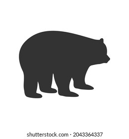 Bear vector silhouette, grizly bear silhouette