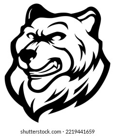 Vector de oso, vector de silueta, patrón abstracto de ilustración aislada sobre fondo blanco