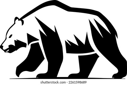 Silueta vectorial del oso. Diseño del símbolo del logotipo del oso