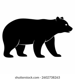 Bear vector Silhouette on white background