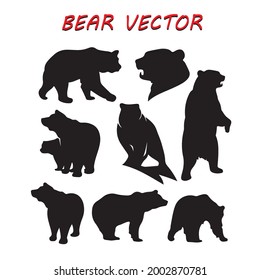 Bear Vector, Bear Silhouette Vector, Bear Vector Png