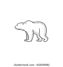 Icono de esbozo del vector del oso aislado en el fondo. Icono de Oso dibujado a mano. Icono de boceto para infografía, sitio web o aplicación.