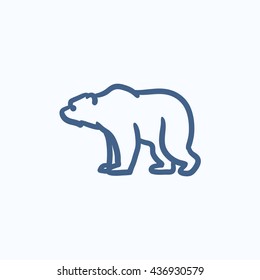 Bear vector sketch icon isolated on background. Hand drawn Bear icon. Bear sketch icon for infographic, website or app.
