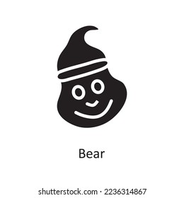 Bear vector Solid Icon Design illustration. Christmas Symbol on White background EPS 10 File