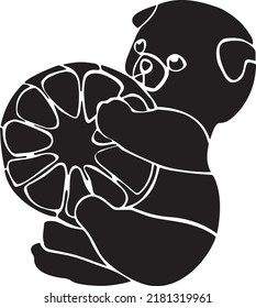 Bear Vector Stencil, Black and White