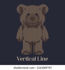 bear vertical stripes illustration on a dark blue background. suitable for posters. suitable for shirt screen printing. t shirts and others