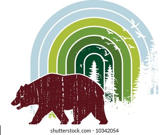 bear vintage emblem