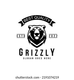 Bear Vintage logo icon symbol black and white vintage template for labels, emblems, badges or design template
