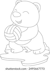 Bear Volleyball player Volleyball Animal Vector Graphic Art Illustration