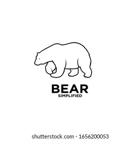 Bear walking outline logo icon design vector