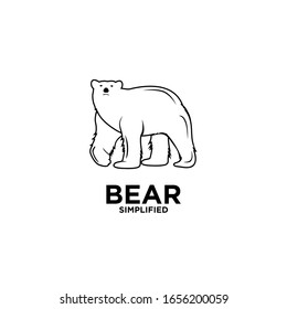 Bear walking outline logo icon design vector