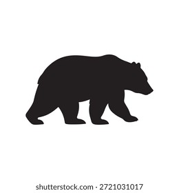 Bear walking silhouette icon vector illustration on white background