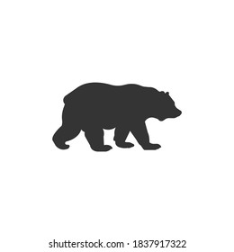 Bear walking silhouette vector on a white background