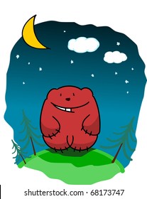 bear walks at night