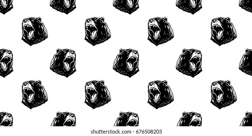 Bear wallpaper. Bear scream seamless pattern background