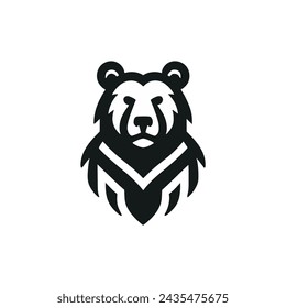 bear warrior logo vector illustration template design