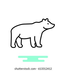 Bear web line icon.