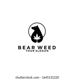 Imagen vectorial del logotipo del aceite del CBD del oso