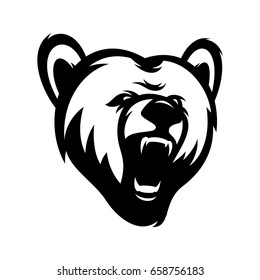 bear wild animal head mascot logo illustration vector 