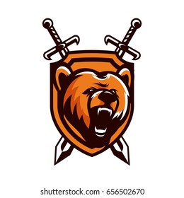 Bear Wild Head Mascot Logo Vector
