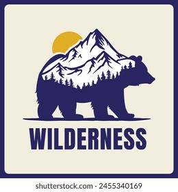 bear wild and nature illustration