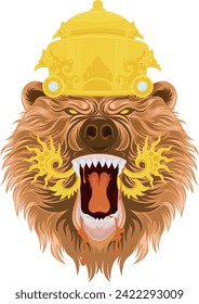 Bear Wolf Balinese Traditional Style