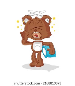 The Bear Yawn Character. Cartoon Mascot Vector