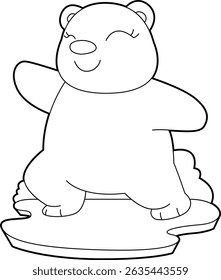 Bear Yoga Fitness Gymnastics Animal Vector Graphic Art Illustration