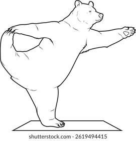 Bear Yoga Yoga mat Animal Vector Graphic Art Illustration