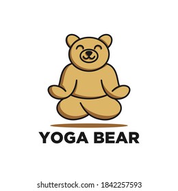 bear in yoga pose logo